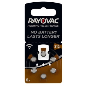 Батарейки для слуховых аппаратов RAYOVAC ACOUSTIC Type 312 (упаковка 6шт) 003205