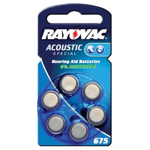 Батарейки для слуховых аппаратов RAYOVAC ACOUSTIC Type 675 (упаковка 6шт) 003182