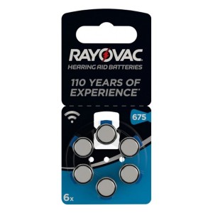Батарейки для слуховых аппаратов RAYOVAC ACOUSTIC Type 675 (упаковка 6шт) 5000252039723
