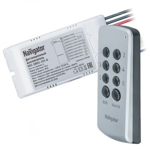 Дистанционный выключатель Navigator 61761 NRC-SW01-1V1-6 с радиопультом на 6 каналов 6х1000 Вт