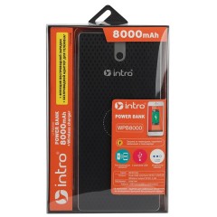 Power Bank+Wireless charger Intro WPB8000 8000mAh, USB и беспроводная зарядка устройств, Blac 733575