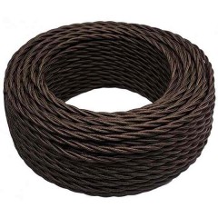 Ретро провод 2x0,75мм Bironi, коричневый глянец (бухта 20м)