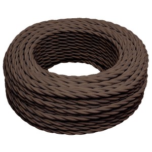 Ретро провод 2x1,5мм Bironi, коричневый матовый (бухта 150м)