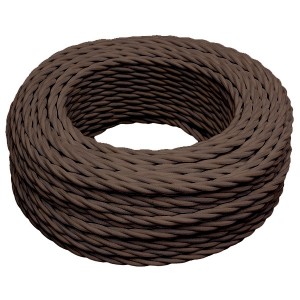 Ретро провод 2x1,5мм Bironi, коричневый матовый (бухта 50м)