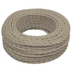 Ретро провод 2x2,5мм Bironi, капучино матовый (бухта 150м)