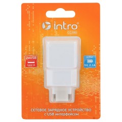 USB зарядки для мобильных устройств СС200 Intro сетевая АС 220В, 2 USB Тип-А, 2,1A 5055945578867