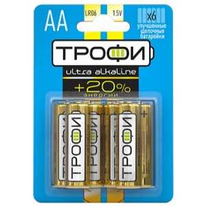Ультра алкалиновая батарейка AA Трофи LR6-6BL ULTRA (упаковка 6шт) 5055945508192