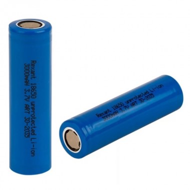 Купить Высокоемкостный аккумулятор Rexant 18650 unprotected 20 А Li-ion 3000 mAH 3.7V