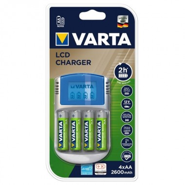 Купить Зарядное устройство VARTA LCD Charger+4xАА 2600 мАч 4008496641321