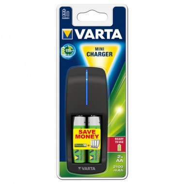 Купить Зарядное устройство VARTA Mini Charger+2x АА 2100 мАч 4008496850631