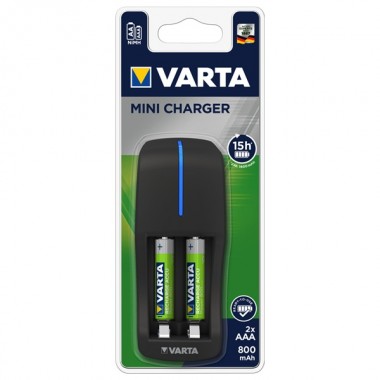 Обзор Зарядное устройство VARTA Mini Charger+2x ААА 800 мАч 4008496850693