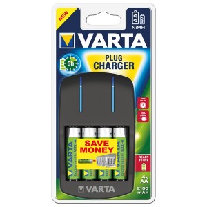Зарядное устройство VARTA Plug Charger+4хАА 2100 мАч 4008496850723