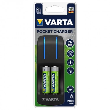 Обзор Зарядное устройство VARTA Pocket Charger+4x АА 2100 мАч 4008496850518