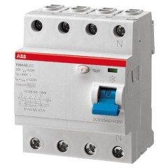 УЗО ABB F204 AC-25/0,1 4-х полюсное тип AC 25A 100mA 4 модуля
