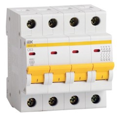 Автоматический выключатель ВА47-29 4Р 16А 4,5кА характеристика С ИЭК (автомат)