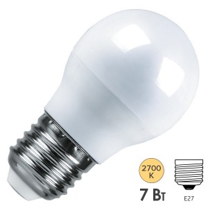 Купить Лампа светодиодная шарик Feron LB-95 7W 2700K 230V E27 G45 теплый свет