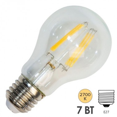 Отзывы Лампа филаментная светодиодная Feron LB-57 A60 7W 2700K 230V 740lm E27 filament теплый свет