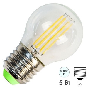 Обзор Лампа филаментная светодиодная шарик Feron LB-61 5W 4000K 230V 550lm E27 filament белый свет