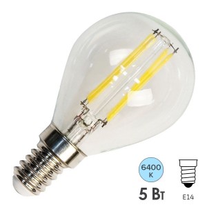 Отзывы Лампа филаментная светодиодная шарик Feron LB-61 5W 6400K 230V 570lm E14 filament дневной свет