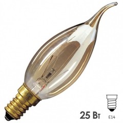 Лампа свеча на ветру Foton DECOR С35 FLAME GL 25W E14 230V золотая