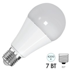 Лампа светодиодная FL-LED-A60 7W 4200K 670lm 220V E27 белый свет