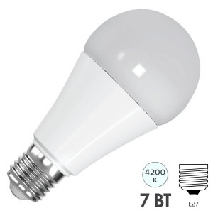 Отзывы Лампа светодиодная FL-LED-A60 7W 4200K 670lm 220V E27 белый свет