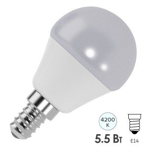 Отзывы Лампа светодиодная шарик FL-LED GL45 5,5W 4200К 220V E14 45х80 510Лм белый свет