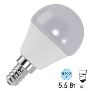 Купить Лампа светодиодная шарик FL-LED GL45 5,5W 6400К 220V E14 45х80 510Лм холодный свет