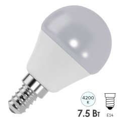 Лампа светодиодная шарик FL-LED GL45 7,5W 4200К 220V E14 45х80 700Лм белый свет