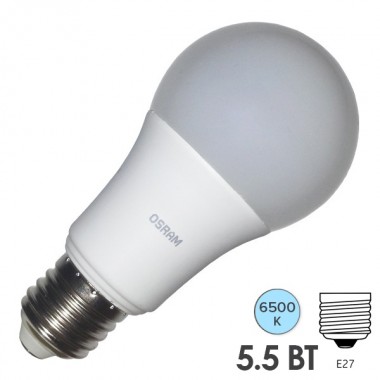 Отзывы Лампа светодиодная Osram LED CLAS A FR 40 5,5W/865 240° 500lm 220V E27 холодный свет