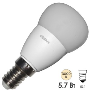 Лампа светодиодная шарик Osram LED CLAS P FR 40 5.7W/827 240° 470lm 220V E14