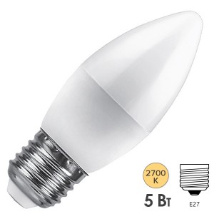 Лампа светодиодная свеча Feron LB-72 5W 2700K 230V E27 теплый свет