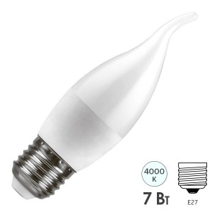 Обзор Лампа светодиодная свеча на ветру Feron LB-97 7W 4000K 230V E27 белый свет