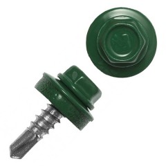 Саморез кровельный 4,8х35 окрашенный RAL-6002 зелёный (ведро 250шт)