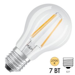 Лампа филаментная светодиодная Osram  ST CLAS A60 CL 7W (60W) 2700K E27 806Lm L105x60mm Filament