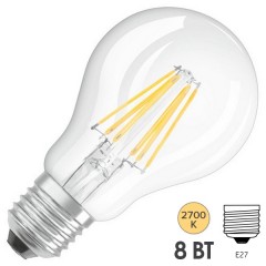 Лампа филаментная светодиодная Osram RF CLAS A60 CL 7,5W (75W) 2700K E27 1055Lm L105x60mm Filament