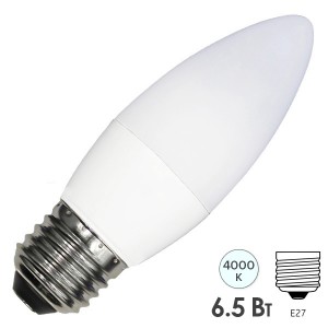 Лампа светодиодная свеча RADIUM RL-B 6.5W (60W) 840 230V E27 550Lm