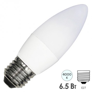 Обзор Лампа светодиодная свеча RADIUM RL-B 6.5W (60W) 840 230V E27 550Lm