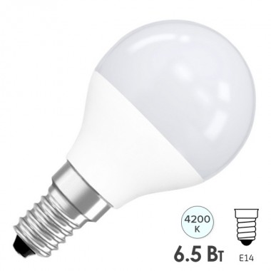 Купить Лампа светодиодная шарик RADIUM RL-P 6,5W (60W) 840 230V E14 550Lm
