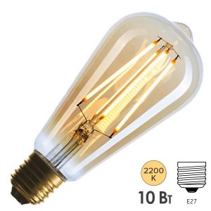 Отзывы Лампа филаментная светодиодная FL-LED Vintage ST64 10W 2200К 220V E27 1000Lm D64x140mm Foton