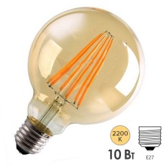 Лампа филаментная светодиодная шар FL-LED Vintage G125 10W 2200К 220V E27 1000Lm D125x173mm Foton
