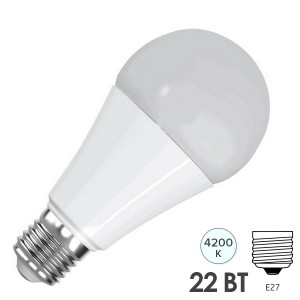 Обзор Лампа светодиодная FL-LED-A65 22W 4200К 2020lm 220V E27 белый свет