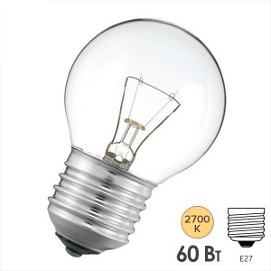 Купить Лампа накаливания шарик PHILIPS STANDART P45 CL 60W E27 230V