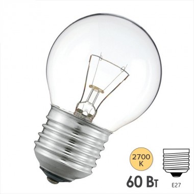 Купить Лампа накаливания шарик PHILIPS STANDART P45 CL 60W E27 230V
