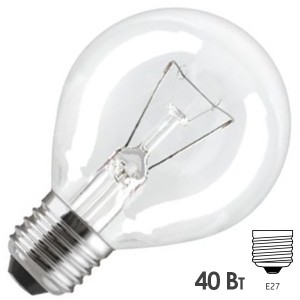 Лампа для духовых шкафов GE OVEN 40W CL 300°С шарик d45 E27 прозрачная