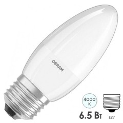 Лампа светодиодная свеча Osram LED CLAS B FR 60  6.5W/840 240° 550lm 220V E27