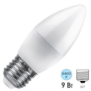 Лампа светодиодная свеча Feron LB-570 9W 6400K 230V E27 холодный свет