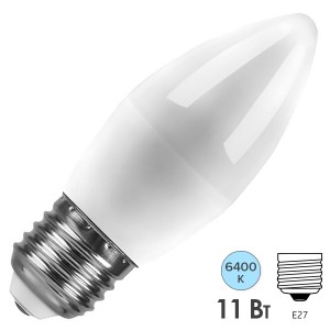 Купить Лампа светодиодная свеча Feron LB-770 11W 6400K 230V E27 C35 холодный свет