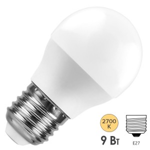 Обзор Лампа светодиодная шарик Feron LB-550 G45 9W 2700K 230V E27 теплый свет
