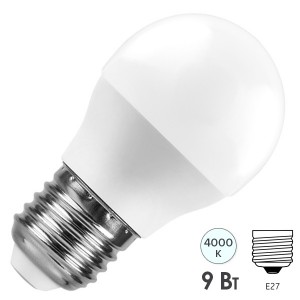 Отзывы Лампа светодиодная шарик Feron LB-550 G45 9W 4000K 230V E27 белый свет